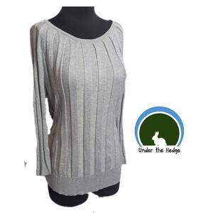 NWT Joseph A Metallic Heather Gray Ribbed Pullover Sweater Size Large i2